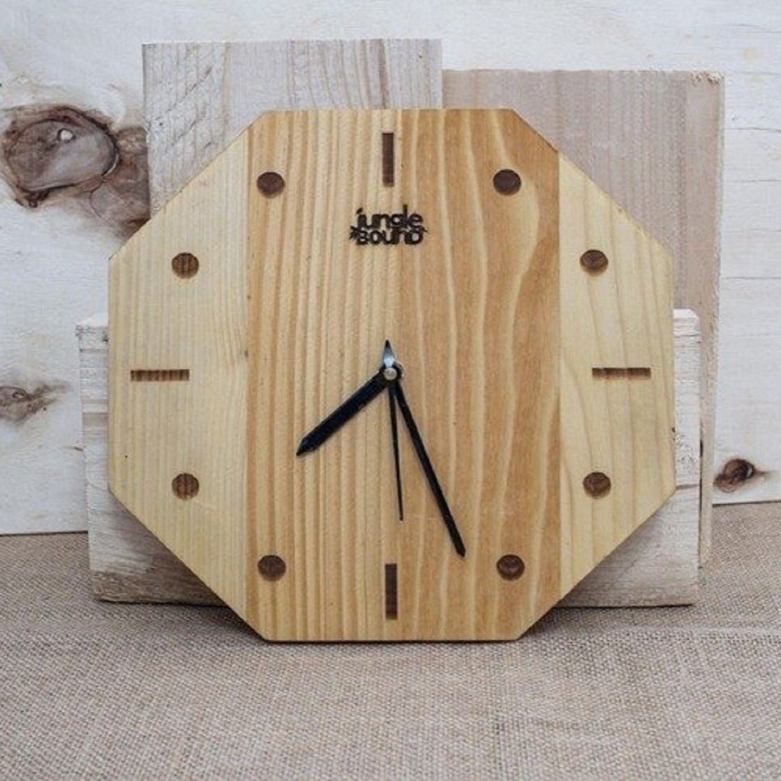 Classic Wooden Wall Clock – Octagon Design for Home & Office Decor – Home Decor on Brown Living™. SKU: BL - JB - 05. Img 2.