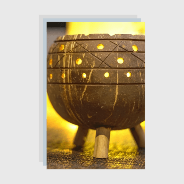 Coconut Shell Planter And Tea Light Candle Holder – Candles & Fragrances on Brown Living™. SKU: 108 - 06507 - OEP112. Img 3.