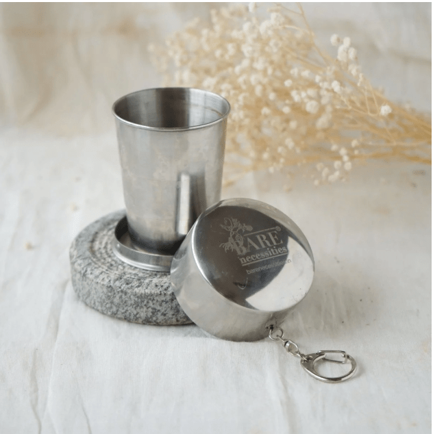 Collapsible Travel Mug | Portable Glass for Drinking Tea, Coffee, Milk, Juice - 150ml – Glasses & Tumblers on Brown Living™. SKU: 044 - 02968 - L0021 - 1. Img 5.