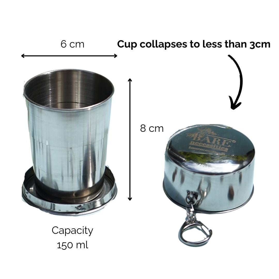 Collapsible Travel Mug | Portable Glass for Drinking Tea, Coffee, Milk, Juice - 150ml – Glasses & Tumblers on Brown Living™. SKU: 044 - 02968 - L0021 - 1. Img 3.