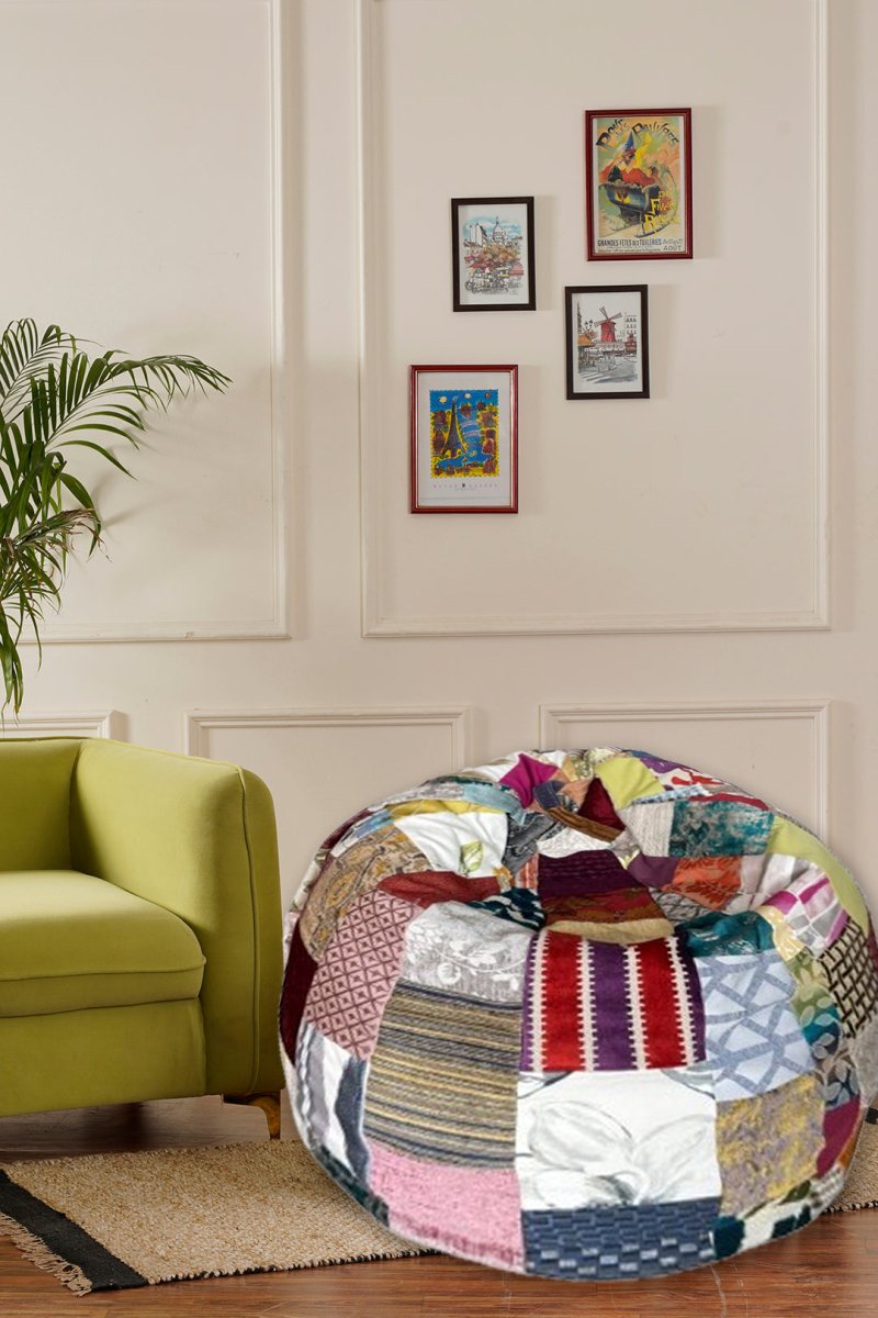 Colourful Accent Beanbag – Home Decor by ARTISANNS NEST available on Brown Living™. . SKU: CFABB_AN002. Img 1.