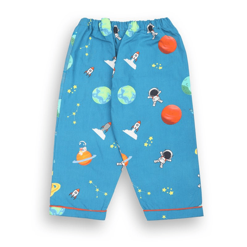 Cosmic Cuddles Unisex Kids Cotton Night Suit, Collar Pajama Set | Verified Sustainable by Brown Living™