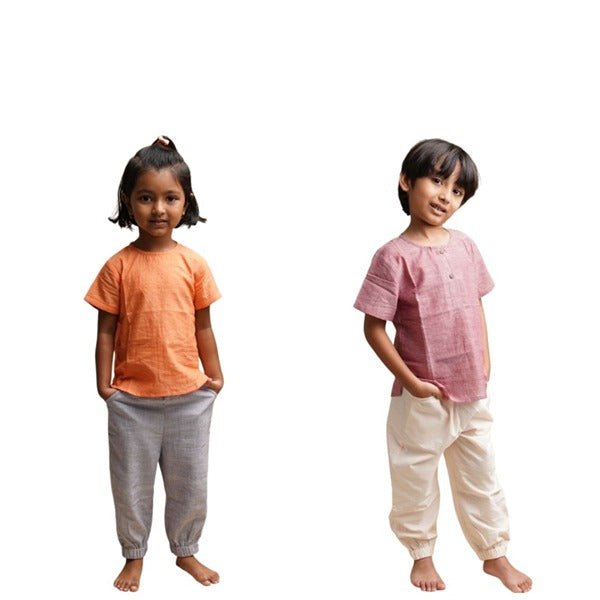 Cotton Comfort Joggers - For Him and For Her – Kids Pants on Brown Living™. SKU: SCUB(Cr) - 04. Img 7.