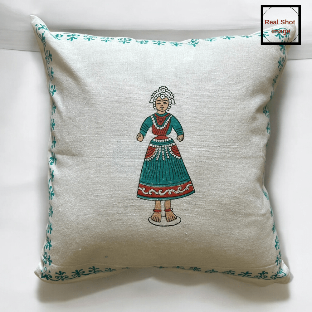 Cotton Cushion Cover - Traditional Doll Print - Set of 4 | Verified Sustainable by Brown Living™