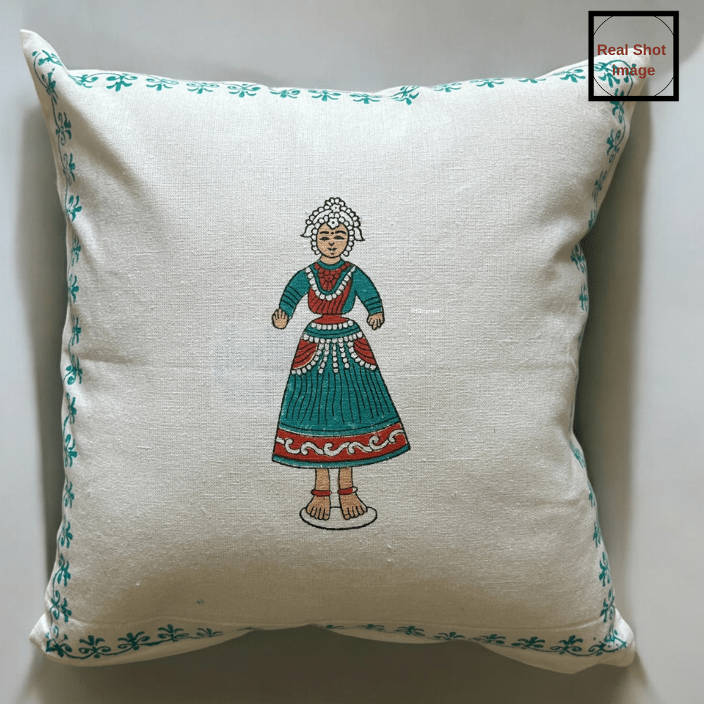 Cotton Cushion Cover - Traditional Doll Print - Set of 4 | Verified Sustainable by Brown Living™