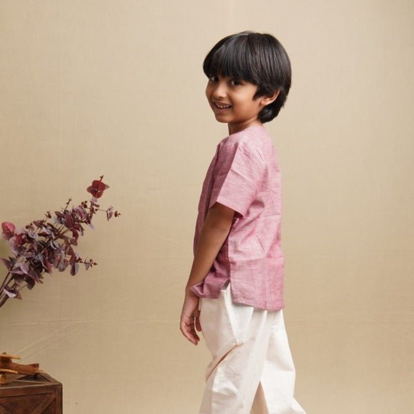 Cotton Kurta Shirt - Boys – Kids Shirts on Brown Living™. SKU: SCBKS - 01. Img 3.