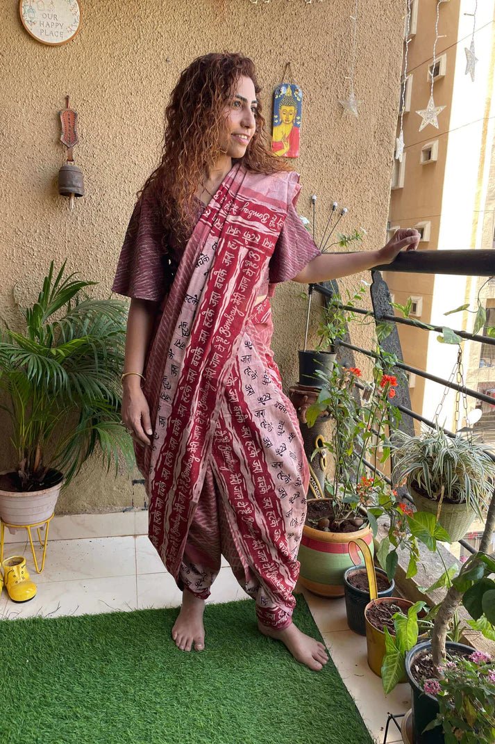 Cotton Pink printed Bombay Meri Jaan – by Forsarees available on Brown Living™. . SKU: K - 941. Img 6.