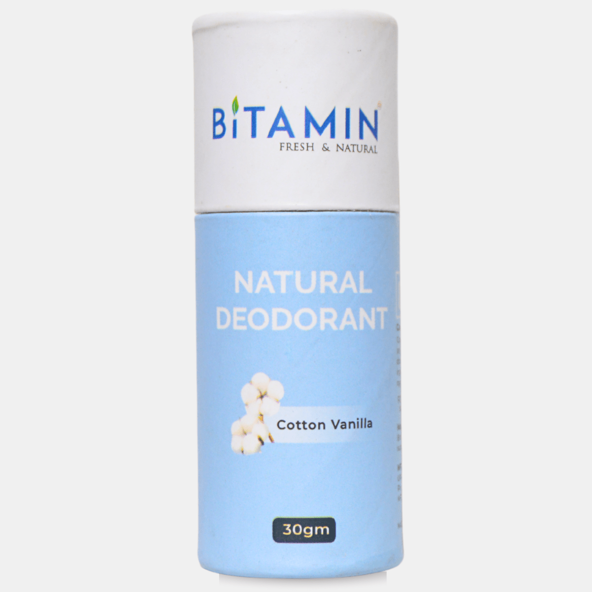 Cotton Vanilla Natural Deodorant - 30g – Deodorant on Brown Living™. SKU: cottonvanillaeco. Img 1.