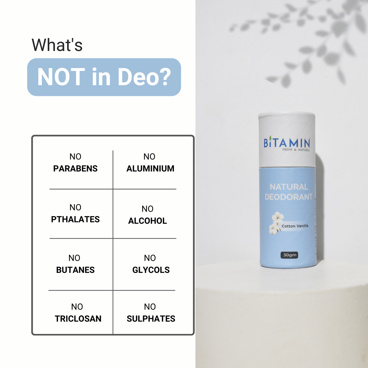 Cotton Vanilla Natural Deodorant - 30g – Deodorant on Brown Living™. SKU: cottonvanillaeco. Img 6.