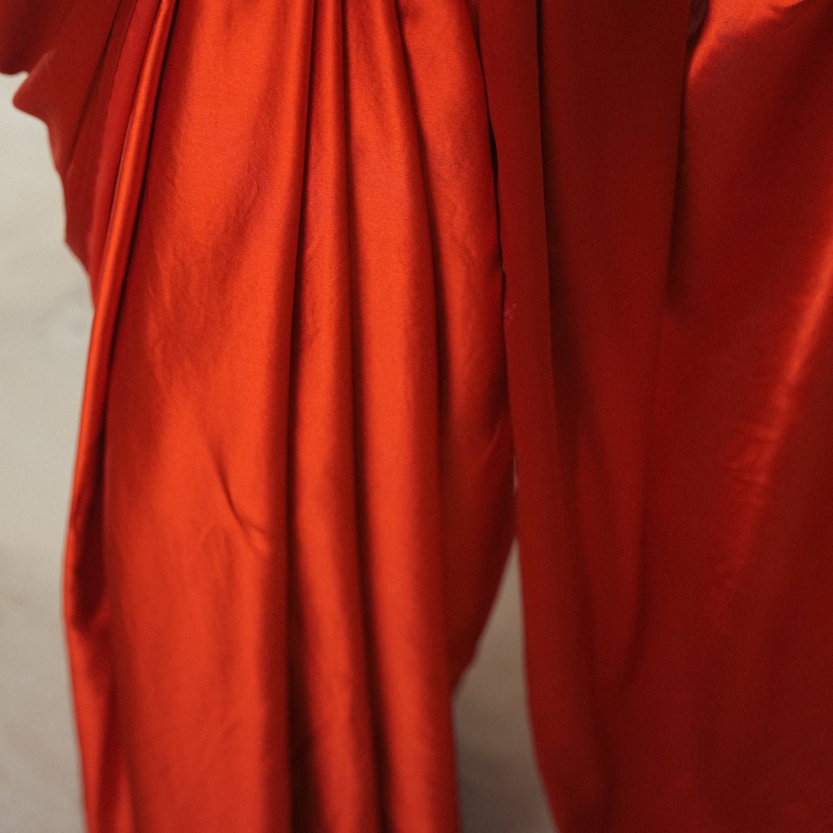 Crimson Clay Organic Satin Saree | Verified Sustainable by Brown Living™