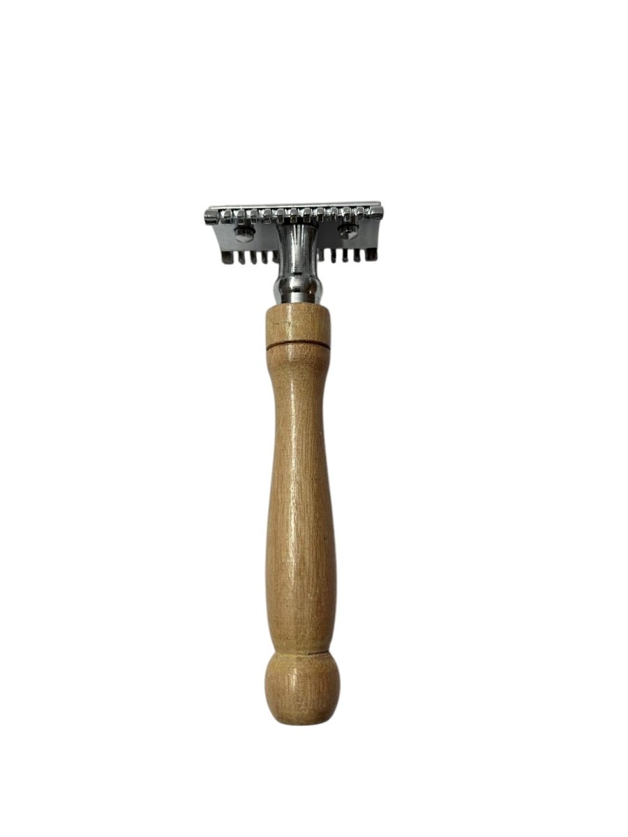 Double Edge Safety Razor with Bamboo Handle – Shaving Razor on Brown Living™. SKU: 108 - 06570 - OEP162_24BL6327. Img 4.