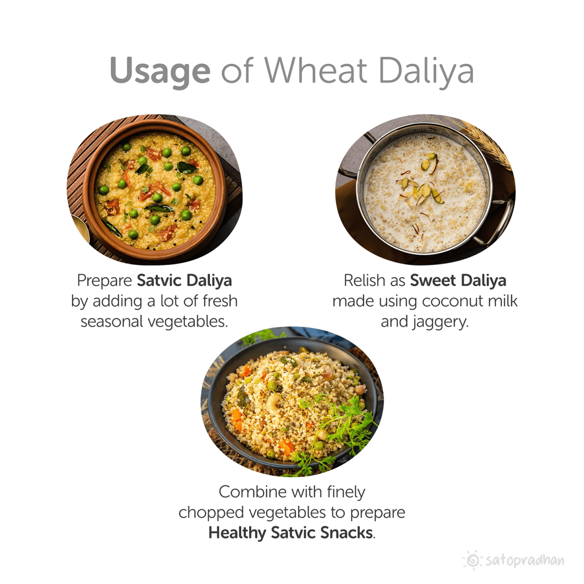Durum Wheat Daliya 800g - Organic, Unpolished, Wholesome – Ready to Eat & Cook on Brown Living™. SKU: 2WG_DWD - 8H. Img 4.