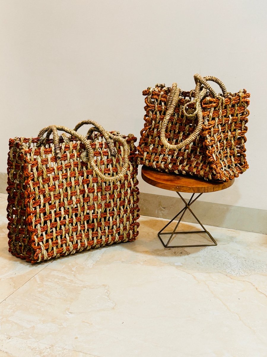 Earthen Muse Tote– 10” Artisanal Storage for Eco Homes | Verified Sustainable by Brown Living™
