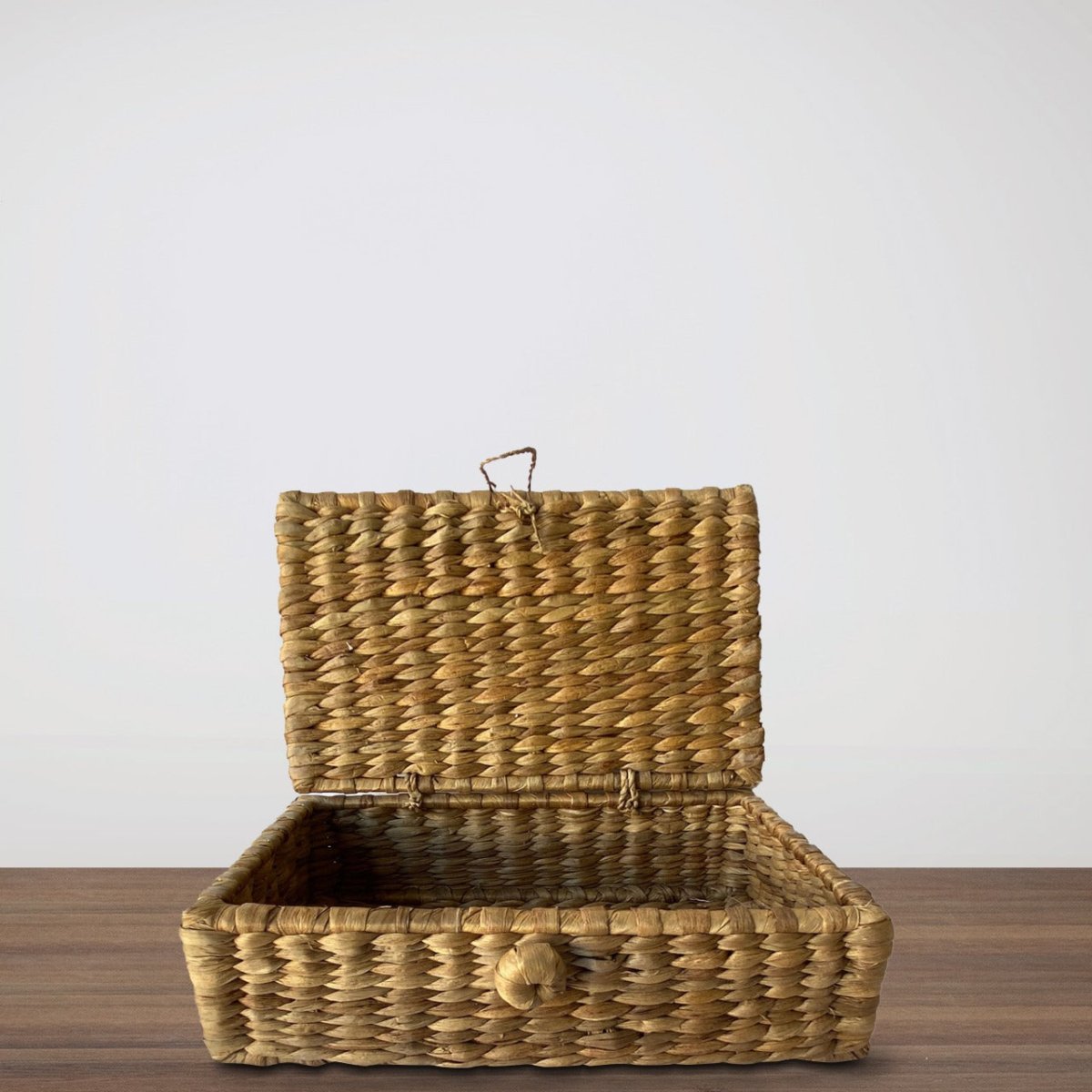 Eco - Friendly Water Hyacinth Rectangular Storage Box | Verified Sustainable by Brown Living™