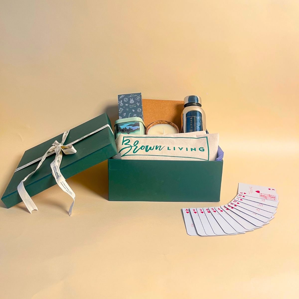 Eco - Friendly Wellness Hamper: Tote Bag, Tea, Candles & More – Gift Giving on Brown Living™. SKU: BL_EWH_TTCBB. Img 3.