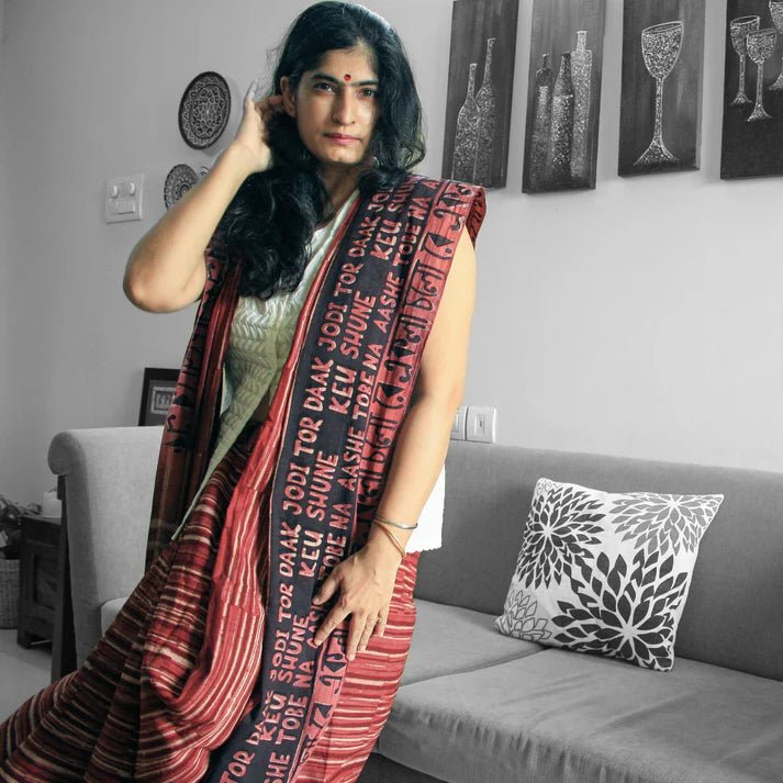 Ekla Cholo Pink cotton – by Forsarees available on Brown Living™. . SKU: k5031. Img 3.