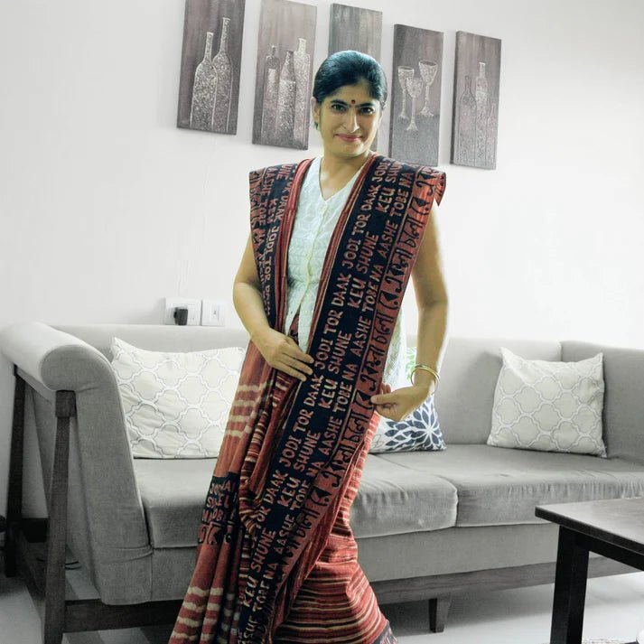 Ekla Cholo Pink cotton – by Forsarees available on Brown Living™. . SKU: k5031. Img 4.