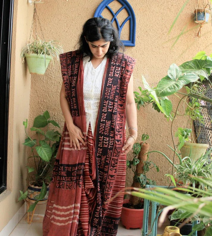 Ekla Cholo Pink cotton – by Forsarees available on Brown Living™. . SKU: k5031. Img 2.