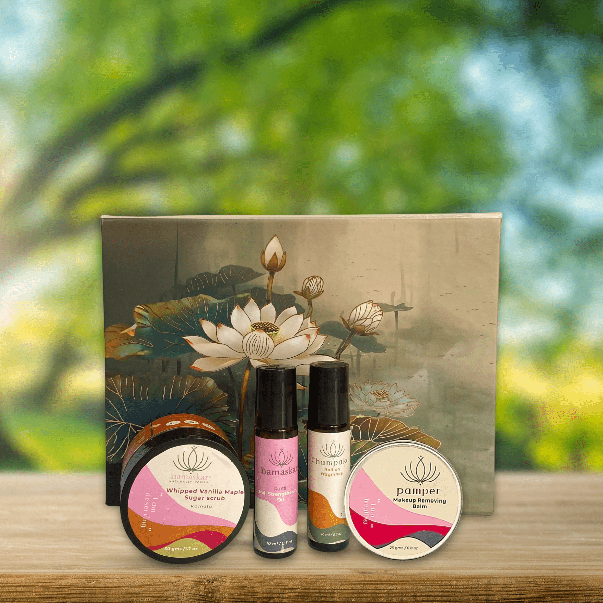 Elegant Essentials Self - Care Set | Pampering Gift Box – Gift Giving on Brown Living™. SKU: BL - NL - EESC. Img 1.