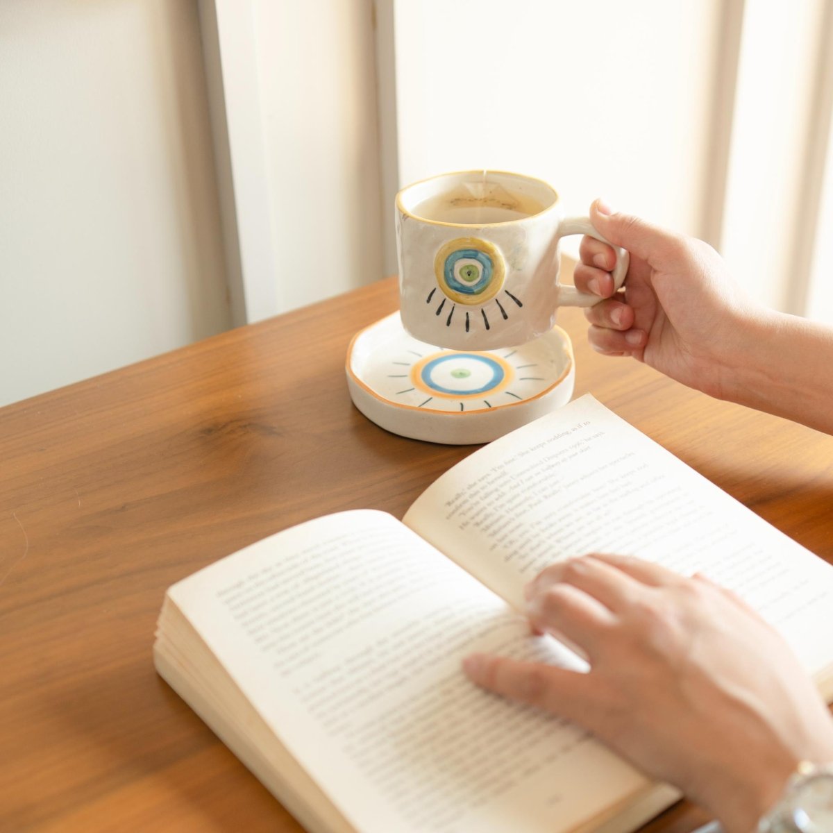 Eye of Protection - Ceramic Cup & Saucer Set | Verified Sustainable by Brown Living™