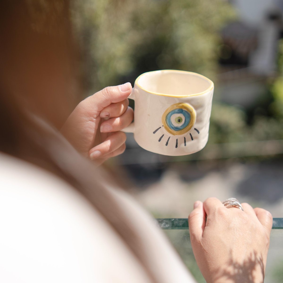 Eye of Protection - Ceramic Cup & Saucer Set | Verified Sustainable by Brown Living™