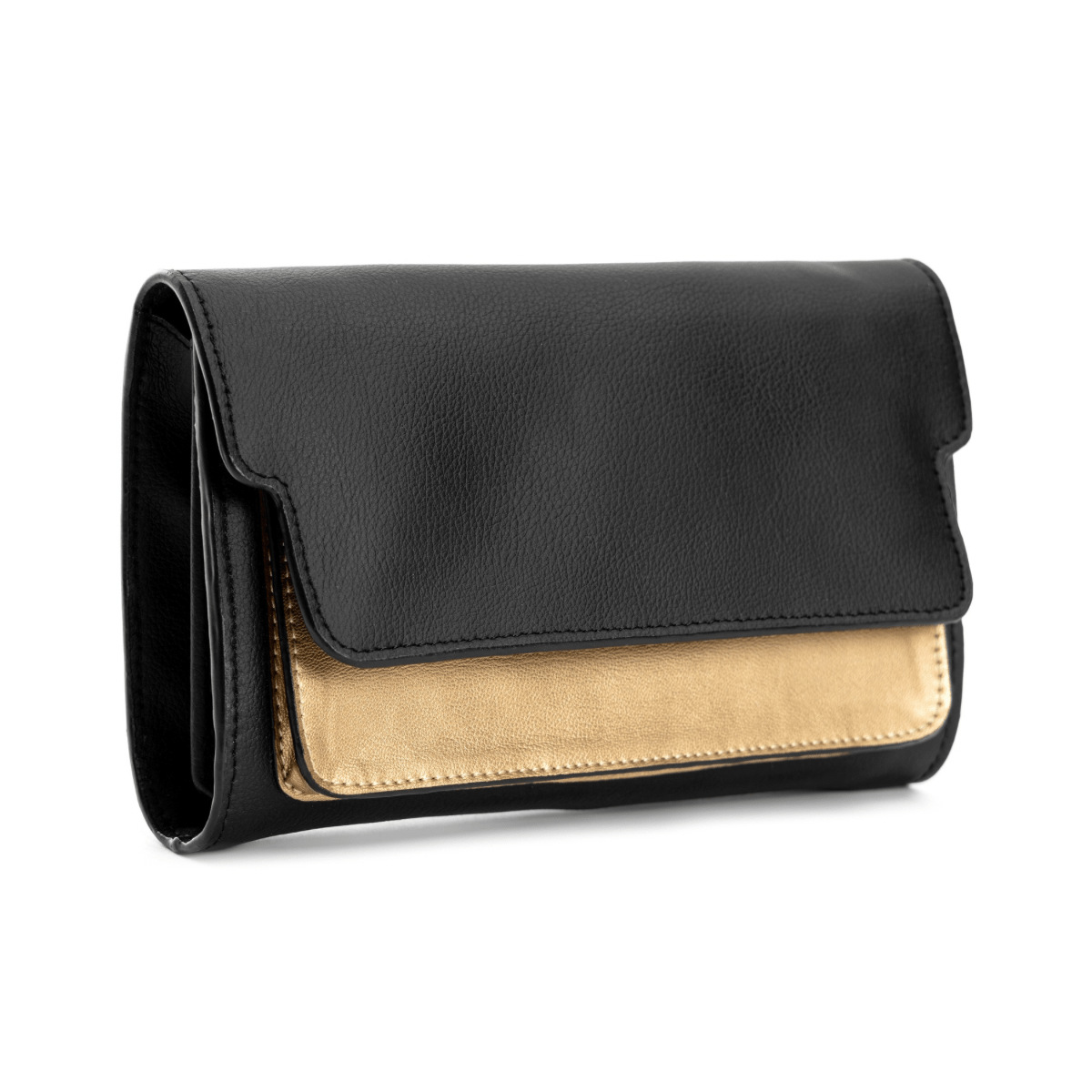 Fides (Black & Gold) | Women's bag made with Apple Leather | Verified Sustainable by Brown Living™