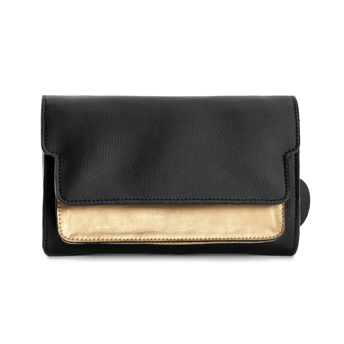 Fides (Black & Gold) | Women's bag made with Apple Leather | Verified Sustainable by Brown Living™