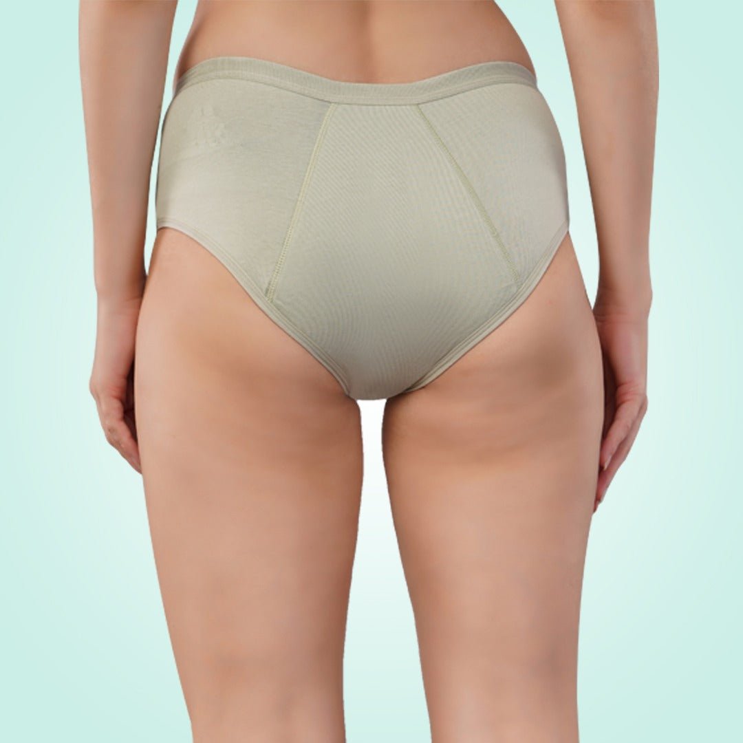 Fig Green Cotton Period Panty (Hipster) (1 pc) – Womens Underwear on Brown Living™. SKU: FIGGREENXS. Img 4.