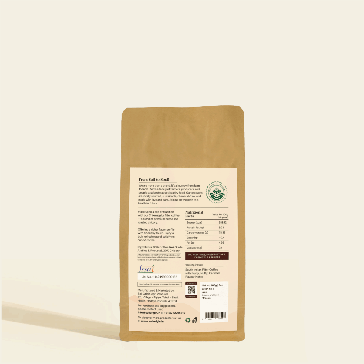 Filter Coffee | Chikmagalur Origin | 80/20 Blend | Verified Sustainable by Brown Living™