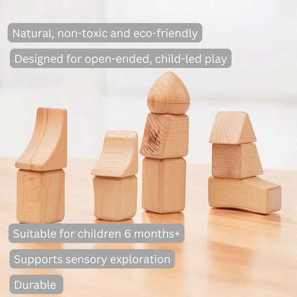 Flo - Waldorf Inspired Wooden Playing Blocks – Sets & Stacking Toys by Saha available on Brown Living™. 5 blocks . SKU: STWB - 0135. Img 12.