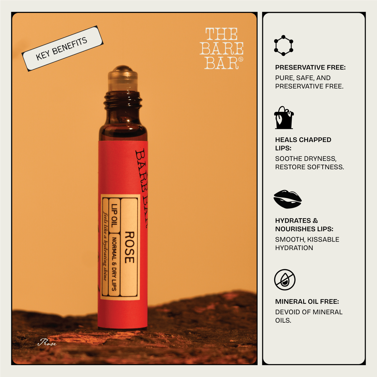 Floral Rose Lip Oil with Natural Glow | Verified Sustainable by Brown Living™