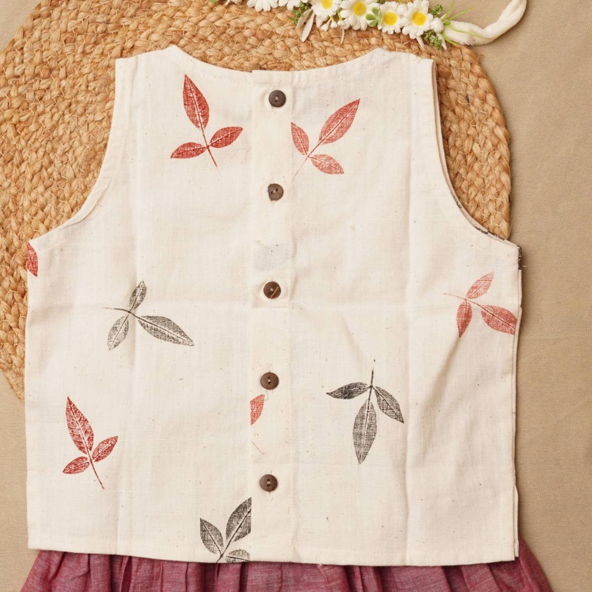 Floral Whirl Top - Pure Cotton Crop Top for Girls – Kids Tops on Brown Living™. SKU: BL - GBCT - 3 - 4. Img 7.