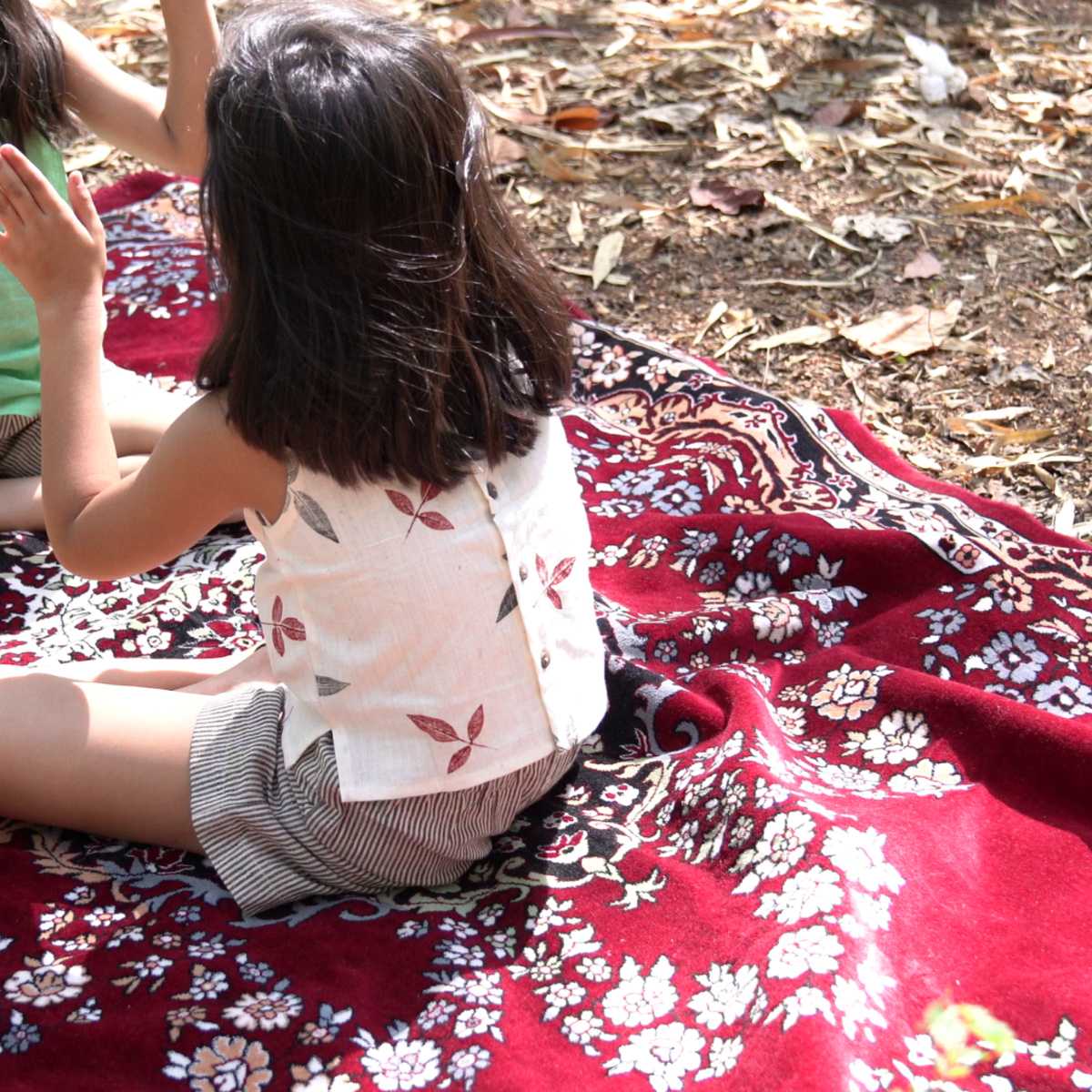 Floral Whirl Top - Pure Cotton Crop Top for Girls – Kids Tops on Brown Living™. SKU: BL - GBCT - 3 - 4. Img 6.