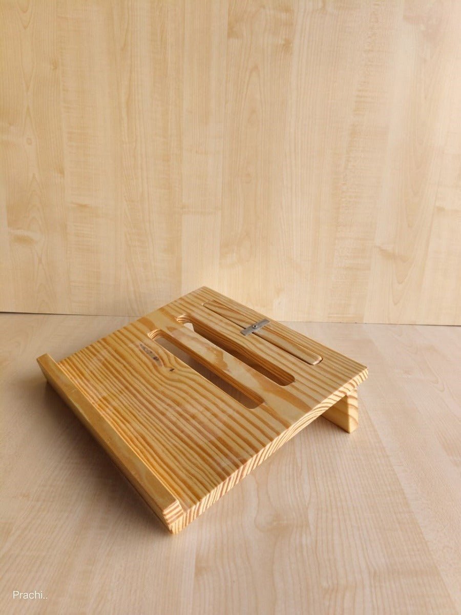 Foldable Wooden Laptop Stand – Ergonomic & Portable Workstation – Desk Accessories on Brown Living™. SKU: BL - JB - 12. Img 5.