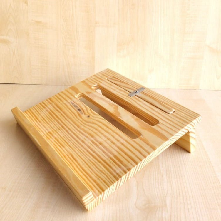 Foldable Wooden Laptop Stand – Ergonomic & Portable Workstation – Desk Accessories on Brown Living™. SKU: BL - JB - 12. Img 4.
