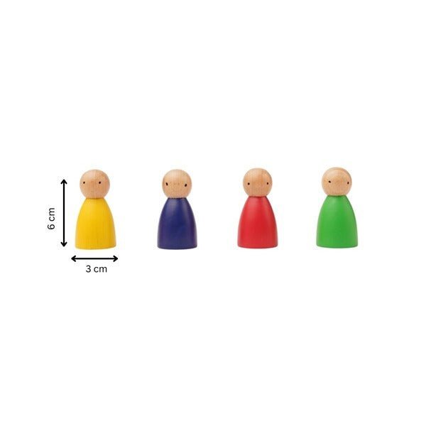 Friends - Set of Four Wooden Peg Dolls – Role & Pretend Play Toys by Saha available on Brown Living™. . SKU: STPD - 01. Img 8.