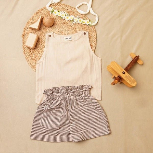 Frilly Fun Crop Top & Shorts Set - Girls – Kids Daywear Sets on Brown Living™. SKU: SCGSA - 01. Img 10.