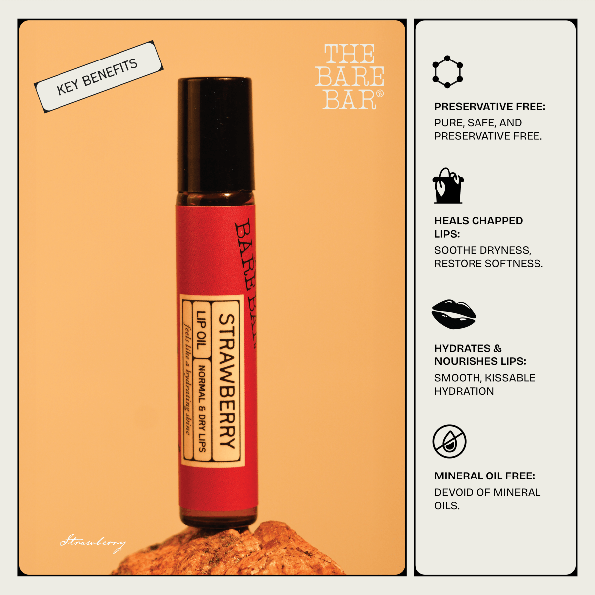 Fruity Strawberry Lip Oil for Glossy Finish | Verified Sustainable by Brown Living™