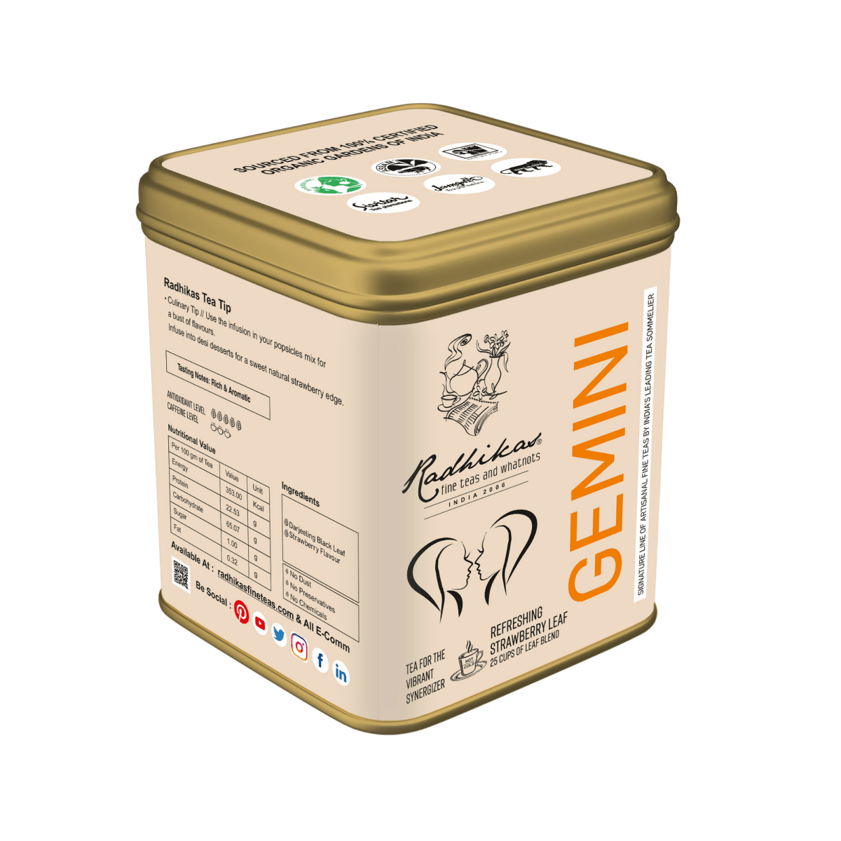 Gemini Strawberry Tea - A special blend that celebrates the Vibrant Synergizer, Zodiac Tea Collection, Gifting – Tea by Radhikas Fine Teas and Whatnots available on Brown Living™. . SKU: GST8903560000000. Img 5.