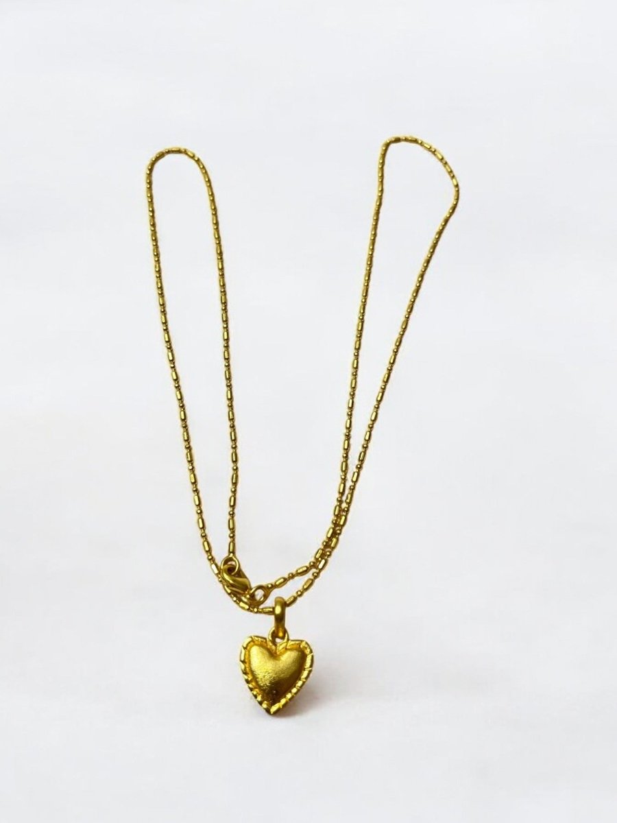 Golden Heart Pendant with Chain – Womens Necklaces on Brown Living™. SKU: OEP436. Img 2.