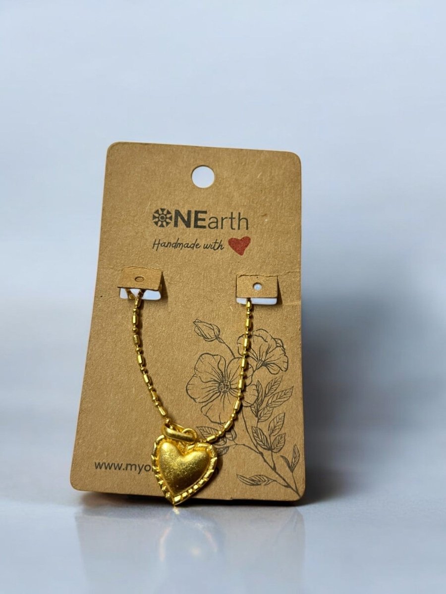 Golden Heart Pendant with Chain – Womens Necklaces on Brown Living™. SKU: OEP436. Img 3.