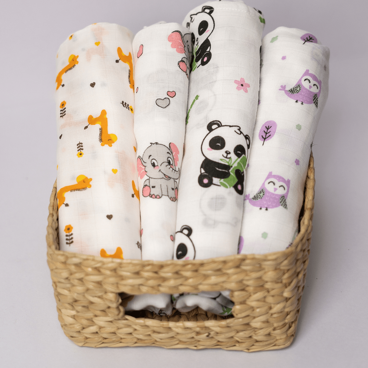 GOTs Certified Muslin Baby Swaddles - Set of 4 | Verified Sustainable by Brown Living™