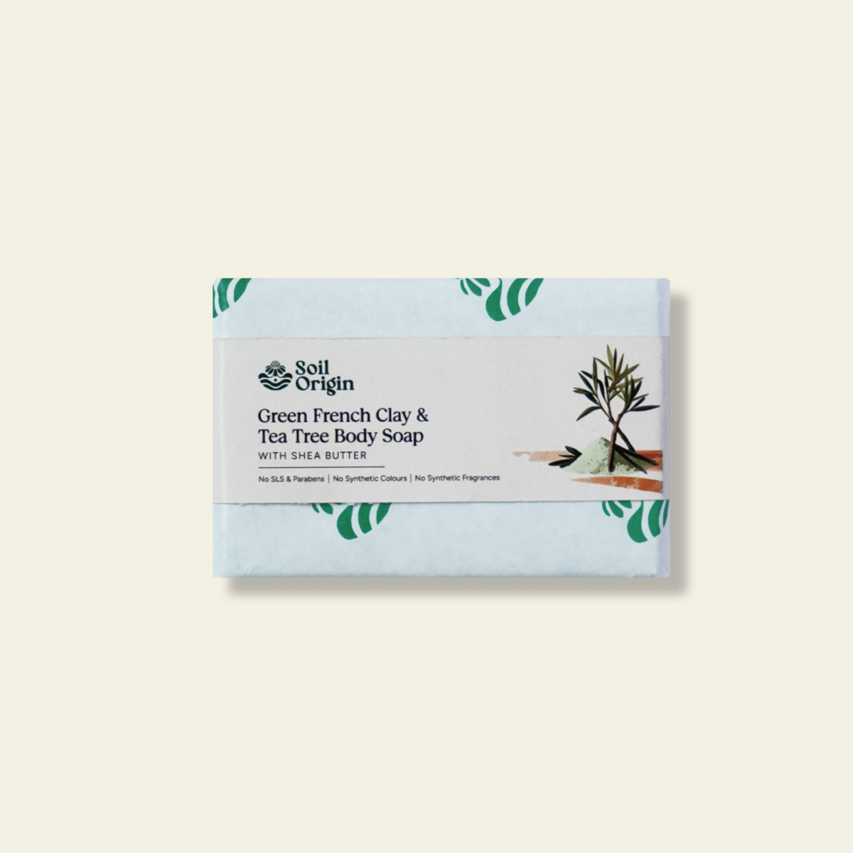 Green French Clay & Tea Tree Soap | Shea Butter | No SLS | Handmade Soap | 100% Natural | 100g | Verified Sustainable by Brown Living™
