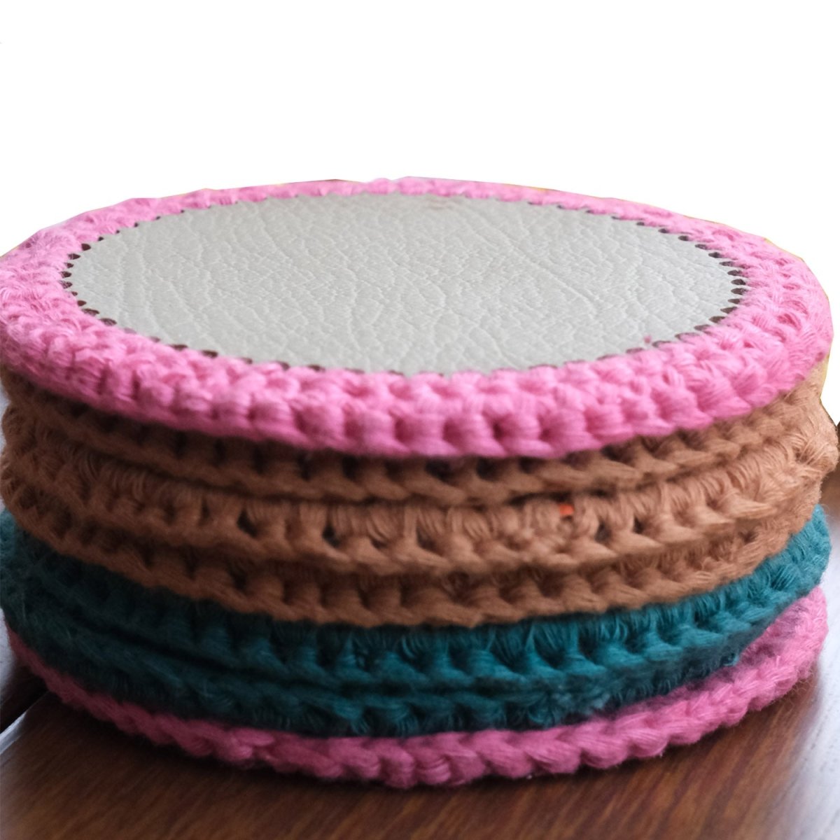 Hand Made Turquoise Table Coaster Set of - 4 – Coasters on Brown Living™. SKU: COT20. Img 3.