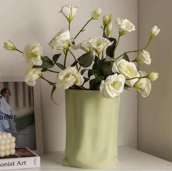 Hand Pinched Textured Paper Bag - Cheese Matcha – Home Decor on Brown Living™. SKU: V - 285. Img 1.