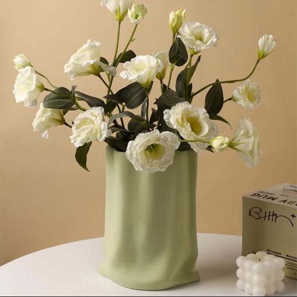 Hand Pinched Textured Paper Bag - Cheese Matcha – Home Decor on Brown Living™. SKU: V - 285. Img 2.