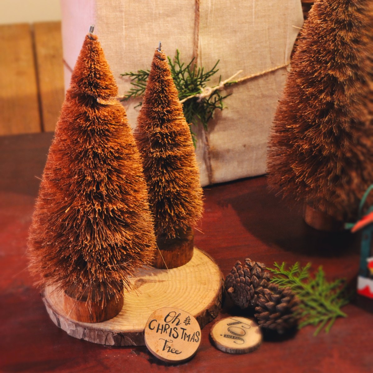 Handcrafted Coir Christmas Tree - 20 CM – Decor & Artefacts on Brown Living™. SKU: AS - HCCT - 001. Img 3.