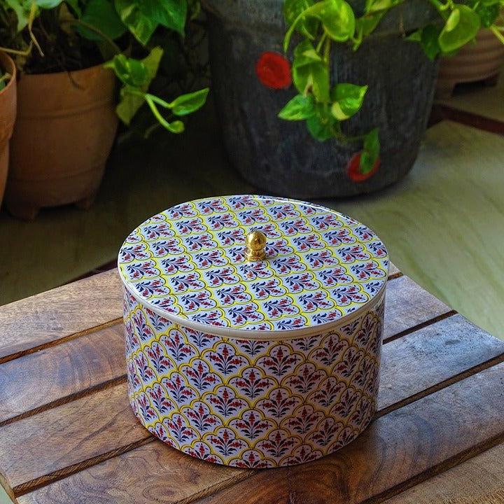 Handcrafted Round MDF Box with Lid – Gift Box on Brown Living™. SKU: MJ00015BX. Img 3.