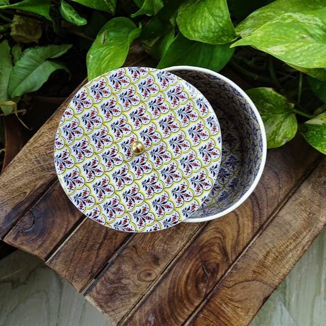 Handcrafted Round MDF Box with Lid – Gift Box on Brown Living™. SKU: MJ00015BX. Img 4.