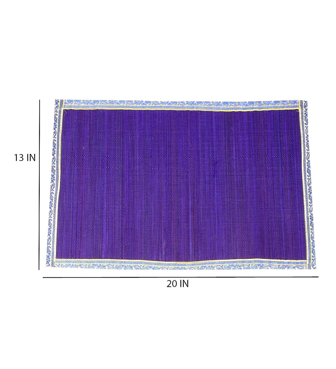 Handmade Bamboo Placemats | Zari Border – Set of 6 – Table Linens on Brown Living™. SKU: SK - BPM - FS - 06 - PR. Img 6.